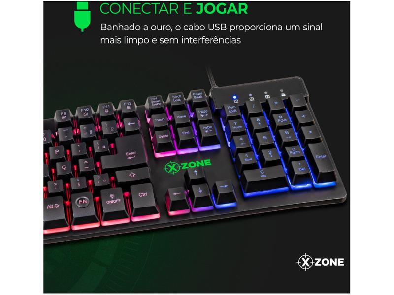 Teclado Semimecânico Gamer XZONE GTS-01 USB - ABNT2 Preto